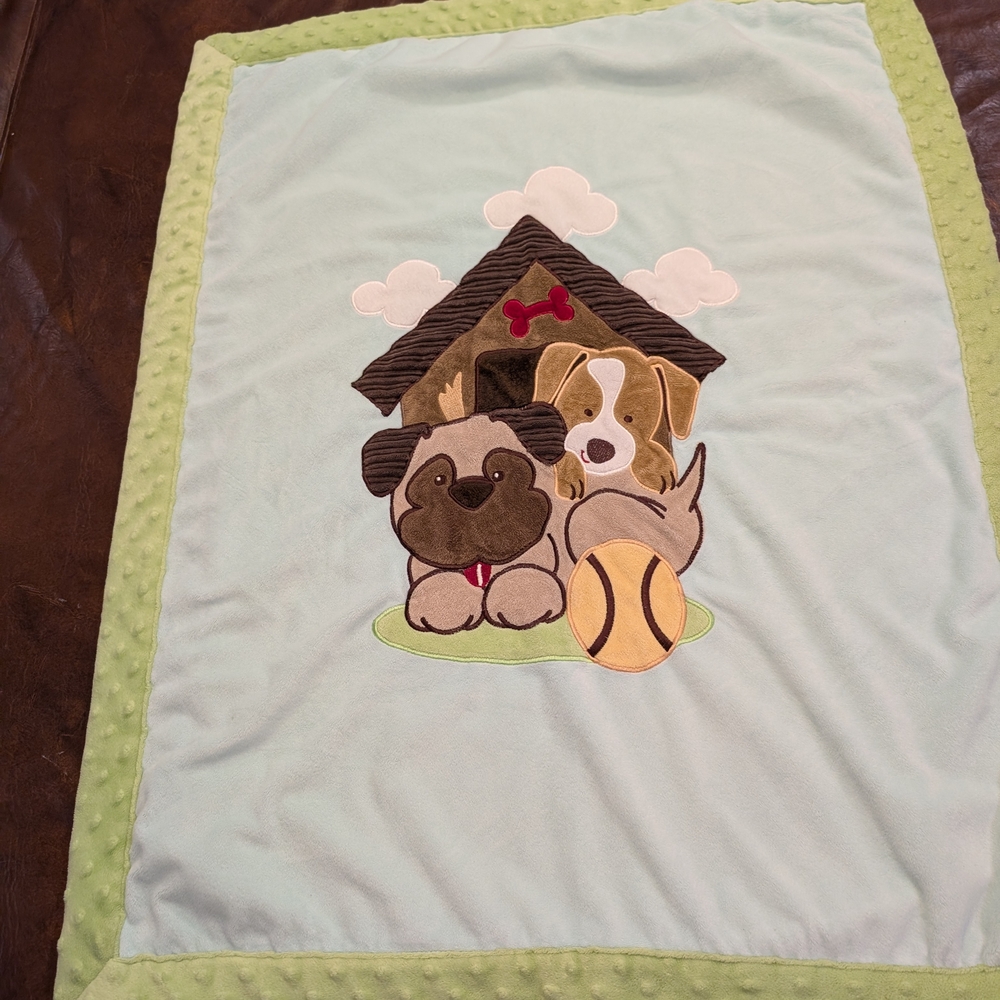 Baby Blanket with Playful Puppy Design Cozy Kids Dogs Nursery Decor